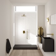 Brodzik prostokątny NONLIMITS Black Stone 100x120 Schedpol Schedline, czarny