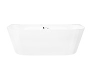 Wanna przyścienna wolnostojąca ze szczeliną corsan mono 160 x 75 cm korek chrom