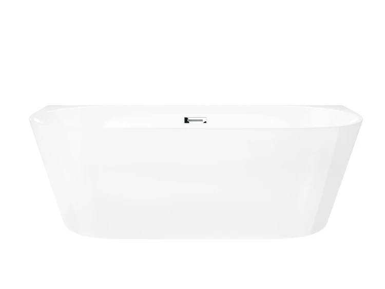 Wanna przyścienna wolnostojąca ze szczeliną corsan mono 160 x 75 cm korek chrom