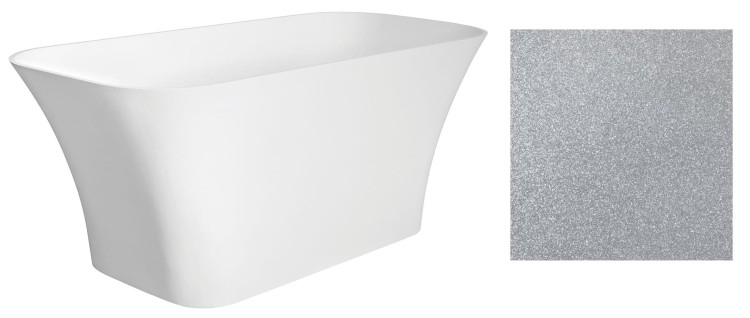Wanna wolnostojąca Besco ASSOS GLAM 160x70 srebrna
