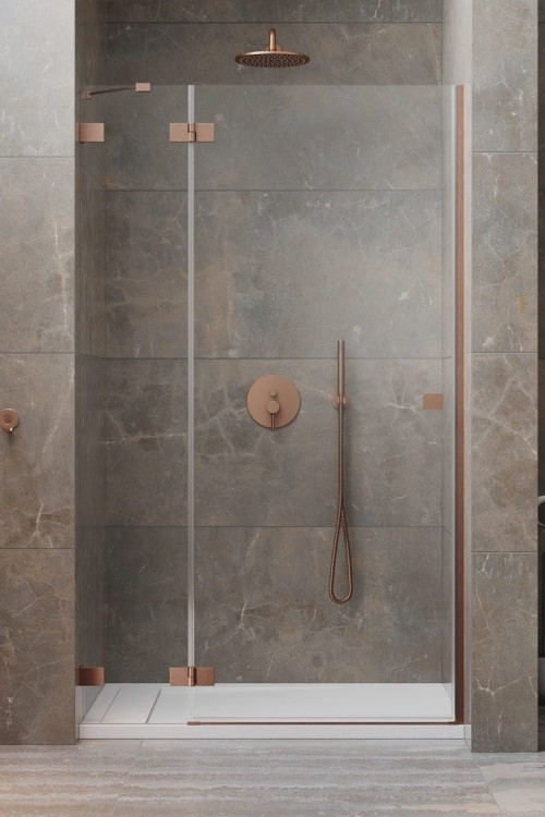 Drzwi prysznicowe Radaway Essenza Pro 8 Brushed Copper DWJ lewe
