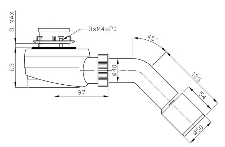 Syfon do odpływu liniowego Deante Deante KXY_9956