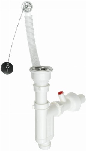 Syfon do zlewozmywaka granitowego 1-komorowego - odpływ 2