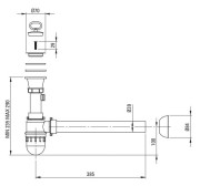 Syfon do zlewozmywaka stalowego gospodarczego ZYK_010B Deante