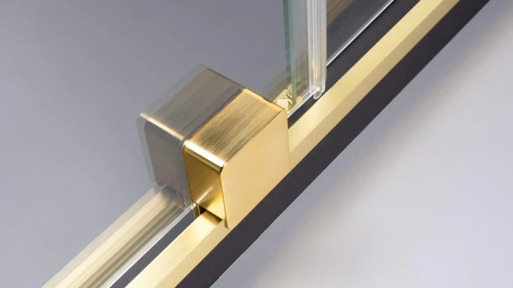 Ścianka prysznicowa walk-in 140x195 złoto szczotkowane Prizma Deante