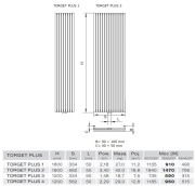 Grzejnik łazienkowy dekoracyjny Radeco Torget PLUS 1 180x33,4cm kolor czarny, Merkury 7