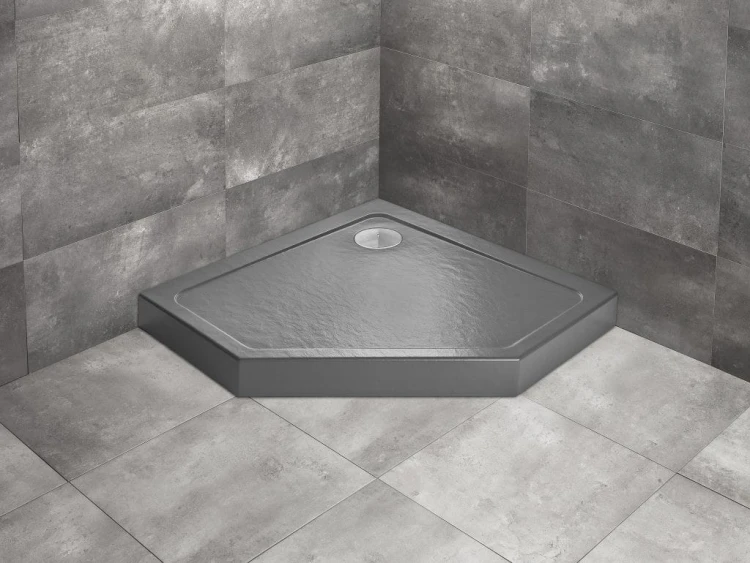 Brodzik pięciokątny Radaway Doros PT Compact 80x80 Stone antracytowy