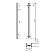 Grzejnik łazienkowy Calentador Black 1200 Lavita