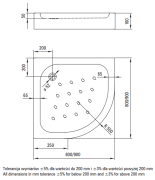Kabina prysznicowa półokrągła z brodzikiem 90x90x185 Cilantro Deante