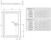 Brodzik prostokątny płytki Radaway Doros D 120x80 Stone antracytowy