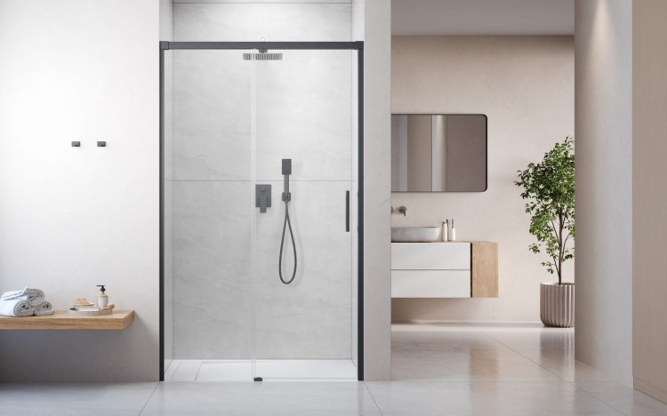 Drzwi prysznicowe Idea Brushed GunMetal DWJ Radaway lewe przejrzyste