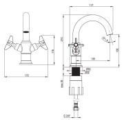 Bateria umywalkowa stojąca nero czarna Temisto Deante