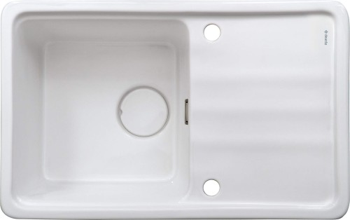 Zlewozmywak ceramiczny 1-komorowy z ociekaczem biały Momi Deante