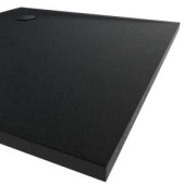 Brodzik prostokątny LIBRA Black Stone 80x140 Schedpol Schedline, czarny
