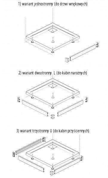 Brodzik prostokątny Radaway Argos D z nóżkami 150x90x14,5x2,5