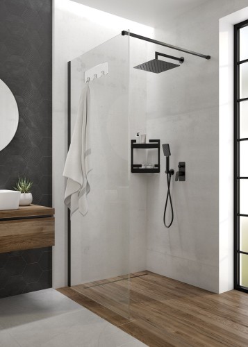 Kabina prysznicowa walk-in 100x200 Deante Mokko nero + siedzisko gratis