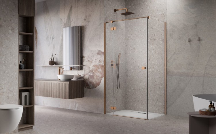 Kabina prysznicowa Radaway Essenza Brushed Copper KDJ lewa