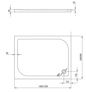 Brodzik akrylowy prostokątny 100x80 biały Cubic Deante