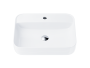 Umywalka nablatowa ango prostokątna 500x400x140 mm z korkiem chrom