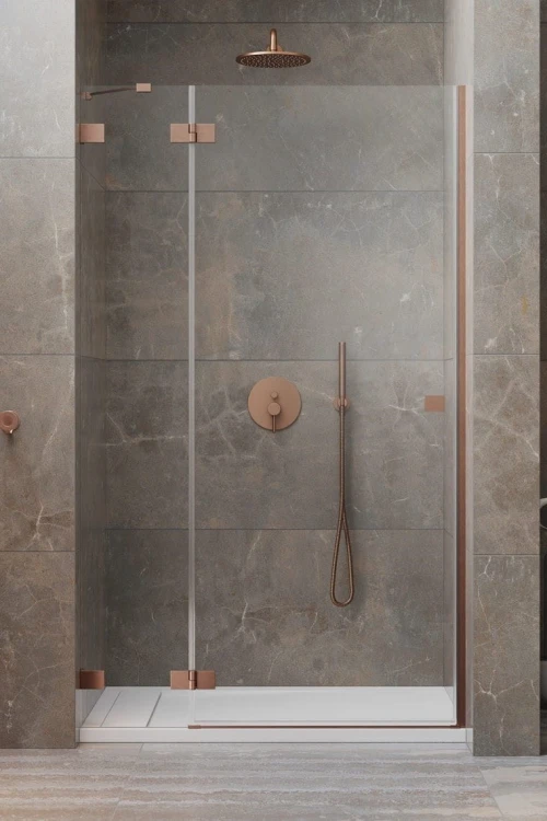 Drzwi prysznicowe Essenza Pro Brushed Copper DWJ Radaway lewe miedź