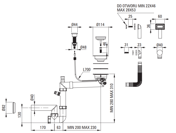 Zlewozmywak granitowy magnetyczny grafit metalik Magnetic Deante