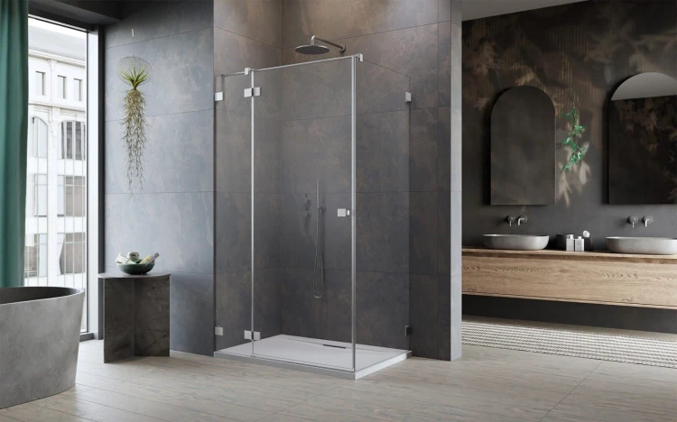 Kabina prysznicowa Essenza Pro Brushed Nickel KDJ Radaway lewa nikiel