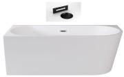 Wanna wolnostojąca Zoya Besco 170x80 biała lewa maskownice czarne