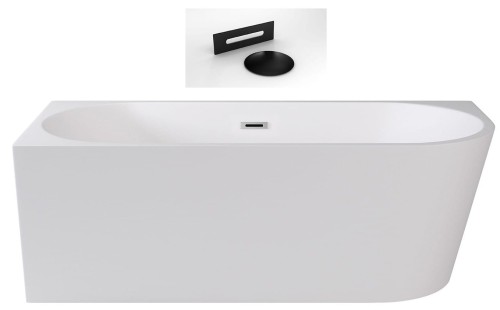 Wanna wolnostojąca Zoya Besco 170x80 biała lewa maskownice czarne