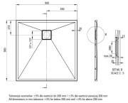 Brodzik granitowy kwadratowy 90x90 nero czarny Correo Deante