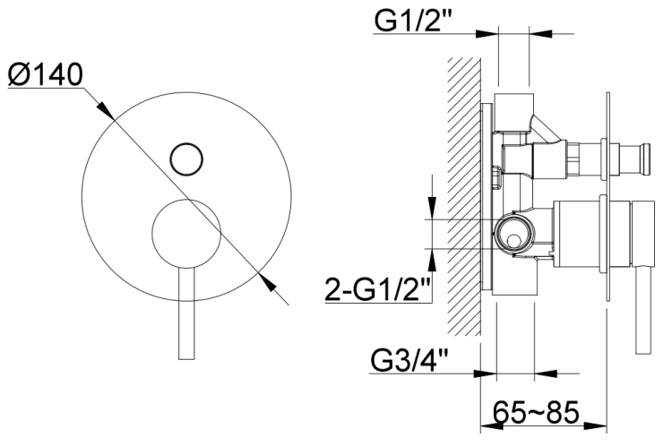 Zestaw prysznicowy podtynkowy Axel KOHLMAN chrom QW210AR35