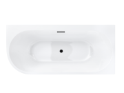 Wanna narożna corsan intero prawa 160 cm z szeroką krawędzią i wykończeniem czarnym