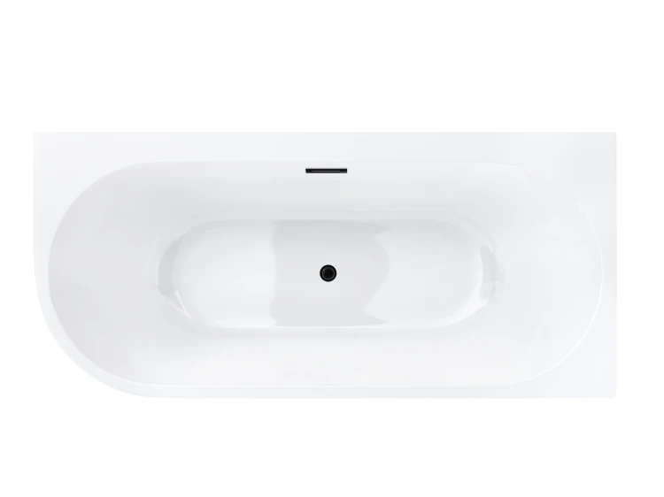 Wanna narożna corsan intero prawa 160 cm z szeroką krawędzią i wykończeniem czarnym