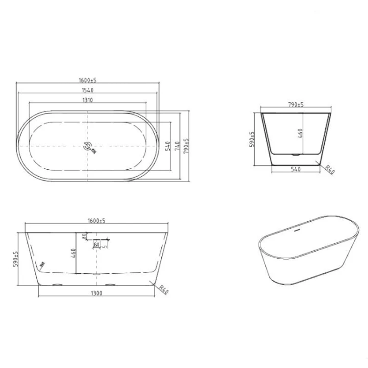 Wanna wolnostojąca Mijas 1600 Lavita