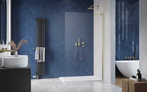 Kabina prysznicowa walk-in Radaway Modo SL Brushed Gold II prawa