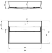 Umywalka granitowa nablatowa 60x40 z maskownicą Correo Deante