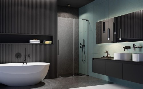 Drzwi prysznicowe Furo SL Brushed GunMetal DWJ Radaway prawe
