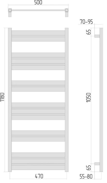 Grzejnik łazienkowy Sunerzha Lacerta 118x50 stal szczotkowana
