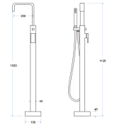 Bateria wannowa wolnostojąca Besco MODERN I czarny matt
