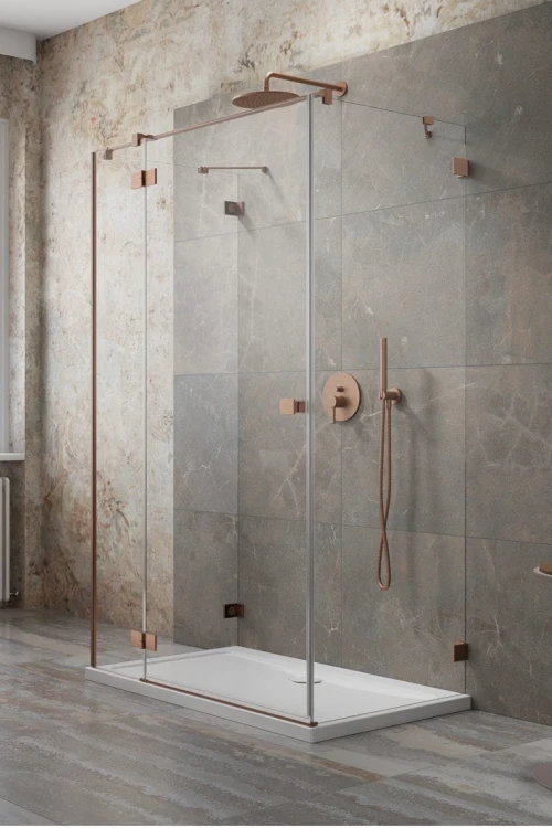 Kabina prysznicowa Essenza Pro Brushed Copper KDJ+S Radaway lewa miedź