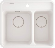 Zlewozmywak granitowy 1.5-komorowy alabaster Momi Deante