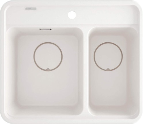 Zlewozmywak granitowy 1.5-komorowy alabaster Momi Deante