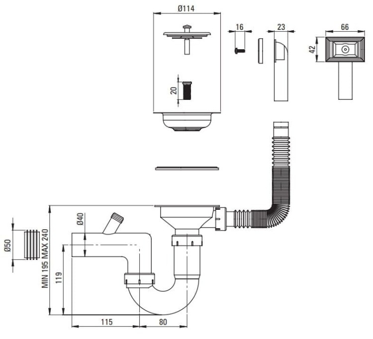 Zlewozmywak stalowy 1-komorowy z ociekaczem Soul Deante dekor