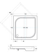 Brodzik kwadratowy biały Besco OSKAR-PMD 70x70x4