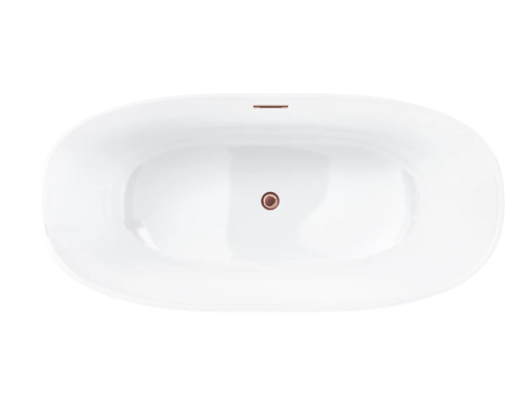 Wanna wolnostojąca corsan e026 salina 160 cm z wykończeniem różowe złoto