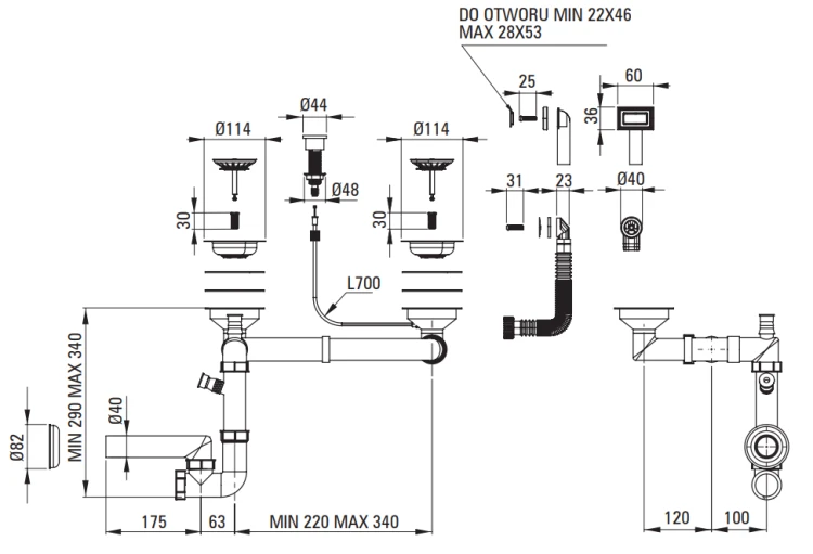 Zlewozmywak granitowy 1.5-komorowy alabaster Momi Deante