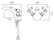 Bateria umywalkowa Axbridge Lever Chrom Vado