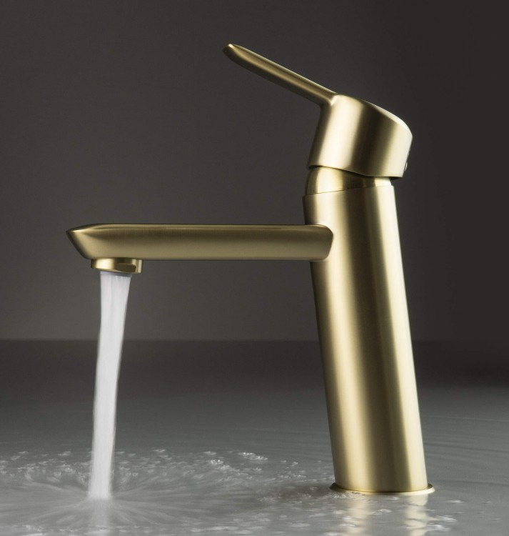 Bateria umywalkowa stojąca Arnika Deante złoto szczotkowane