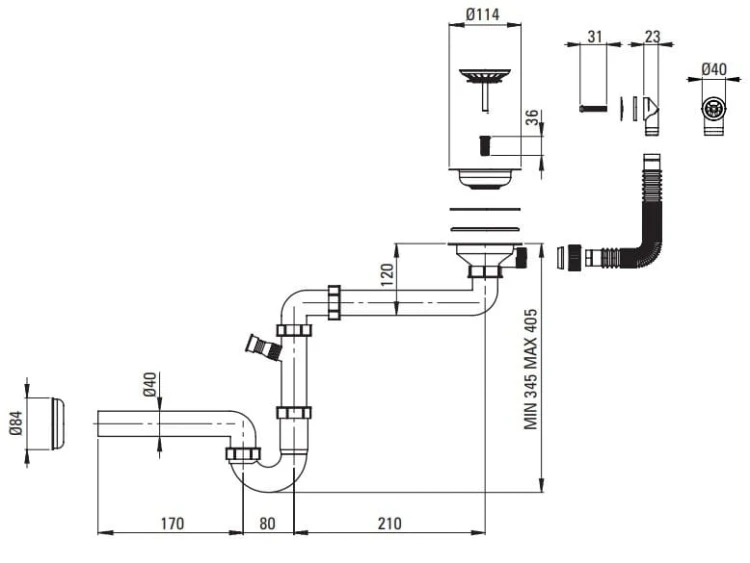 Zlewozmywak granitowy 1-komorowy z ociekaczem Corio Deante szary metalik