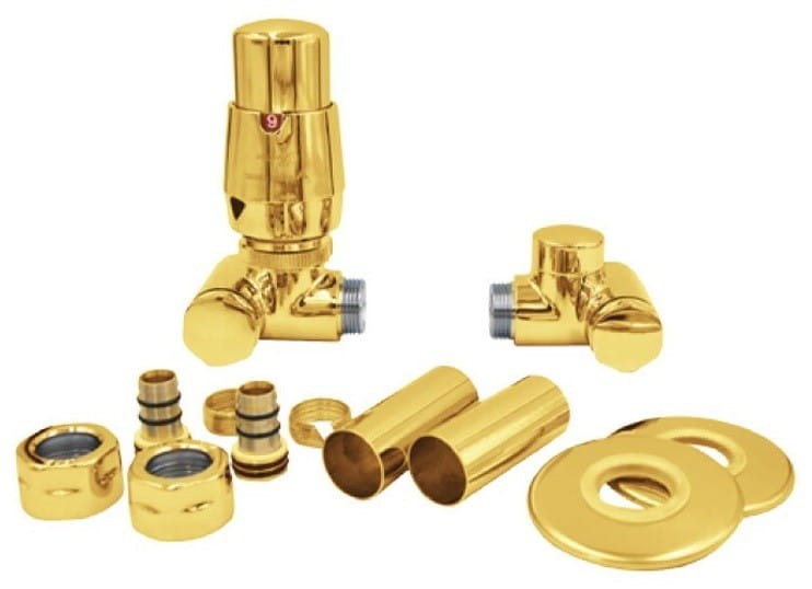 Zestaw zaworów termostatyczny Integra złoty Radeco lewy / prawy