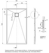 Brodzik granitowy prostokątny 140x80 beżowy Correo Deante